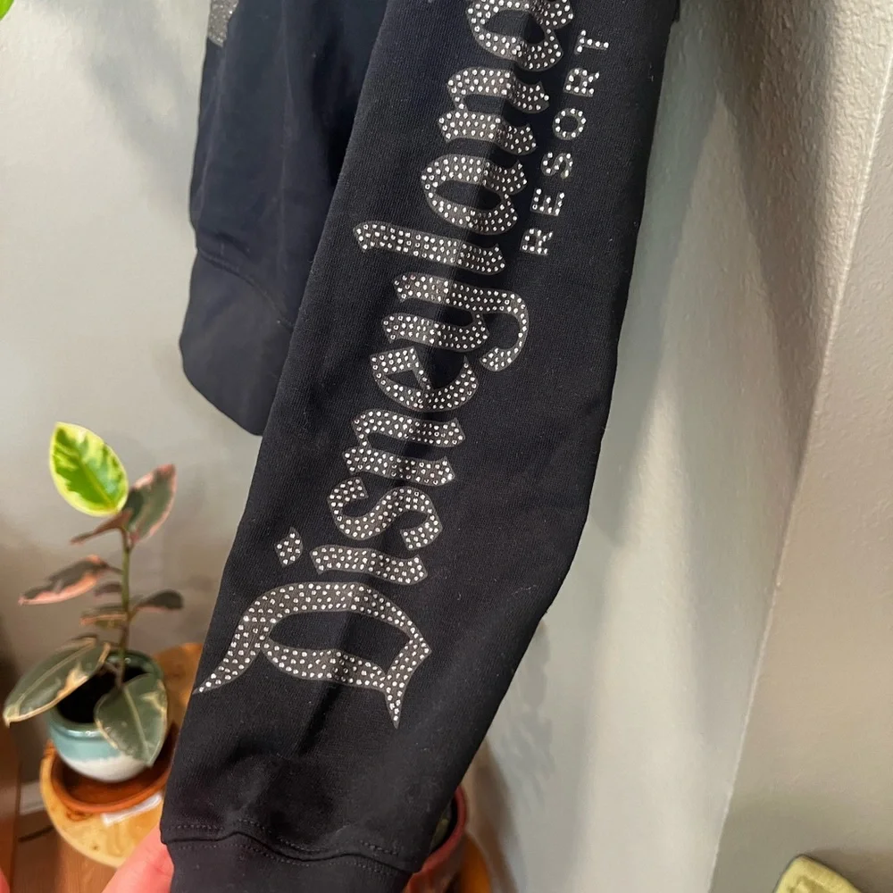 NWT Disney Black Hoodie with Glitter Mouse Logo 💫 - Picture 5 of 8
